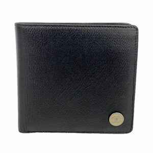 Chanel Coco Button Leather Wallet, Black, Women's